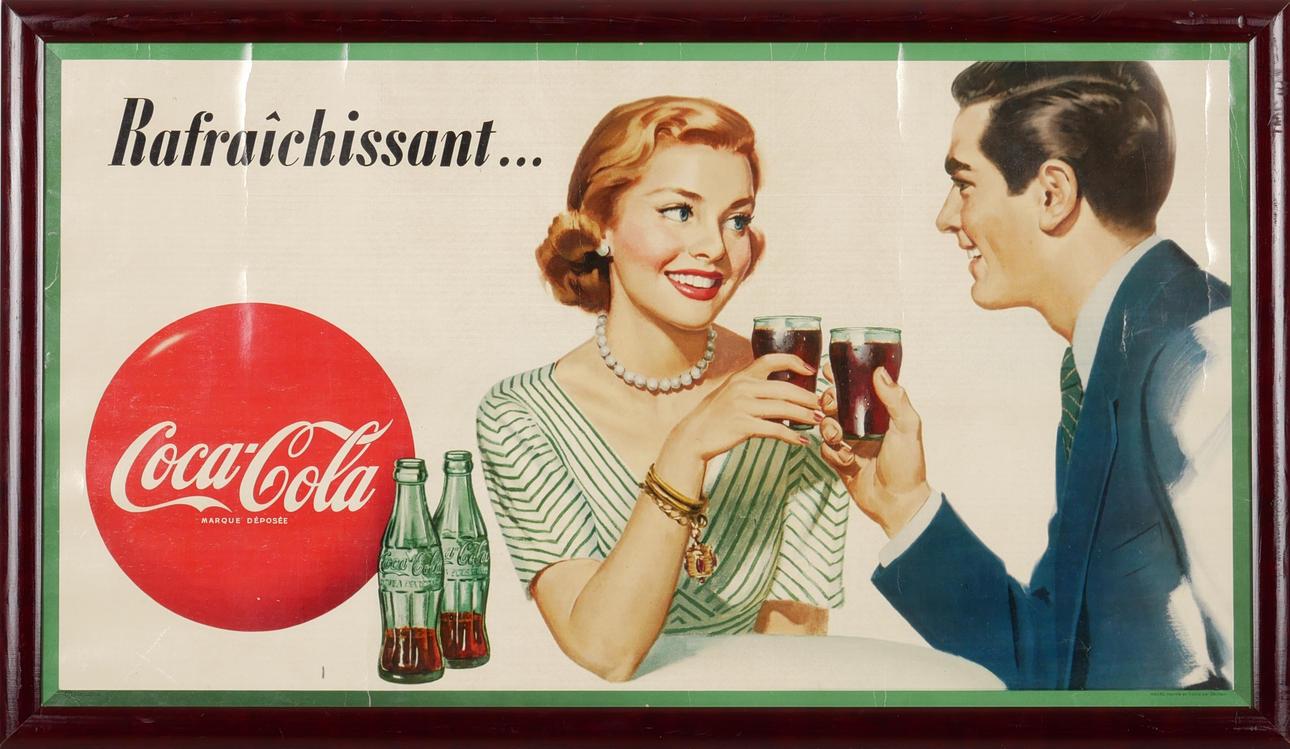 MAINOSJULISTE, ”RAFRAICHISSANT... COCA-COLA”, Ranska.