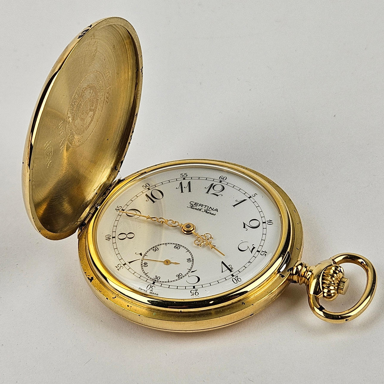 CERTINA. Pocket watch, savonette, gold, 18K, Kurth Fréres, total 