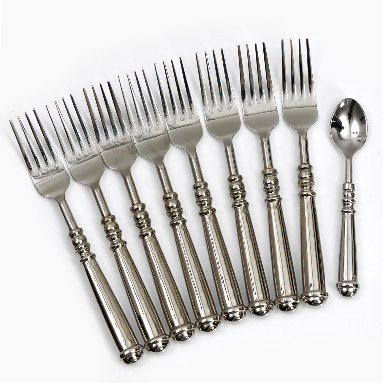 BESTIK, 9 stk, rustfrit stål, 8 spisegafler + 1 tsk.