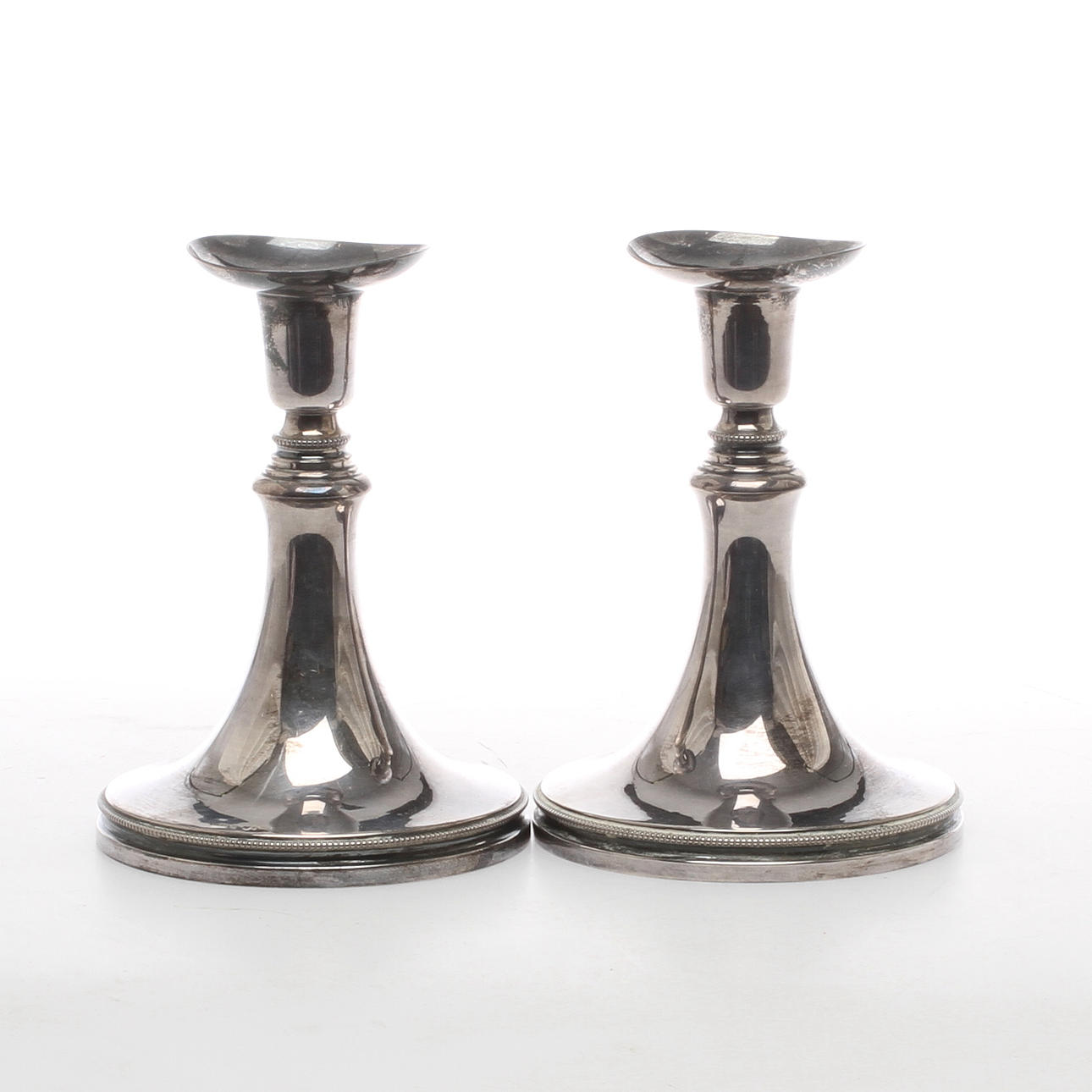 LJUSSTAKAR, ett par, silver, MGAB, Uppsala 1960.