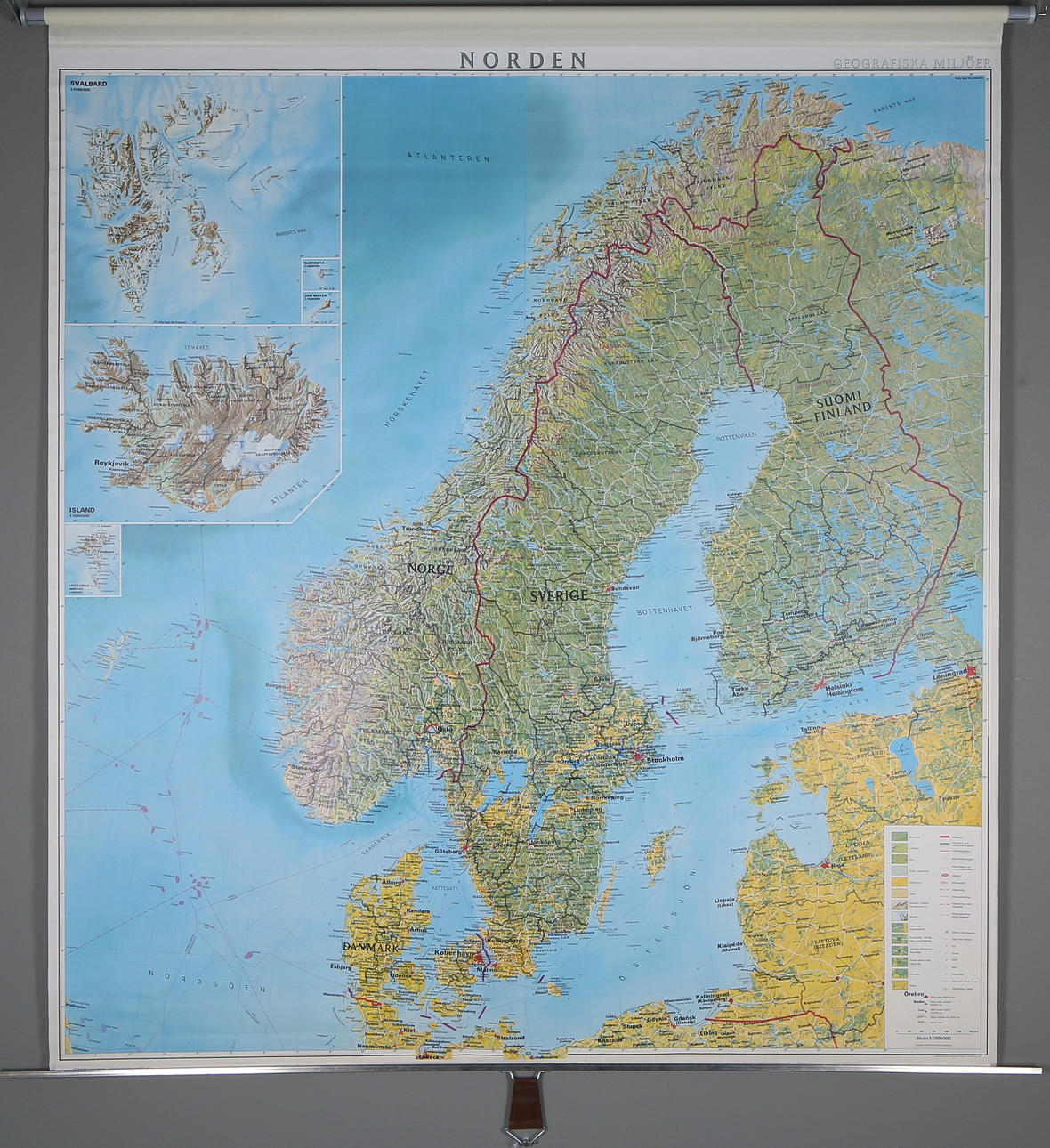 SKOLKARTA, Norden, Generalstabens litografiska anstalt, 1979.