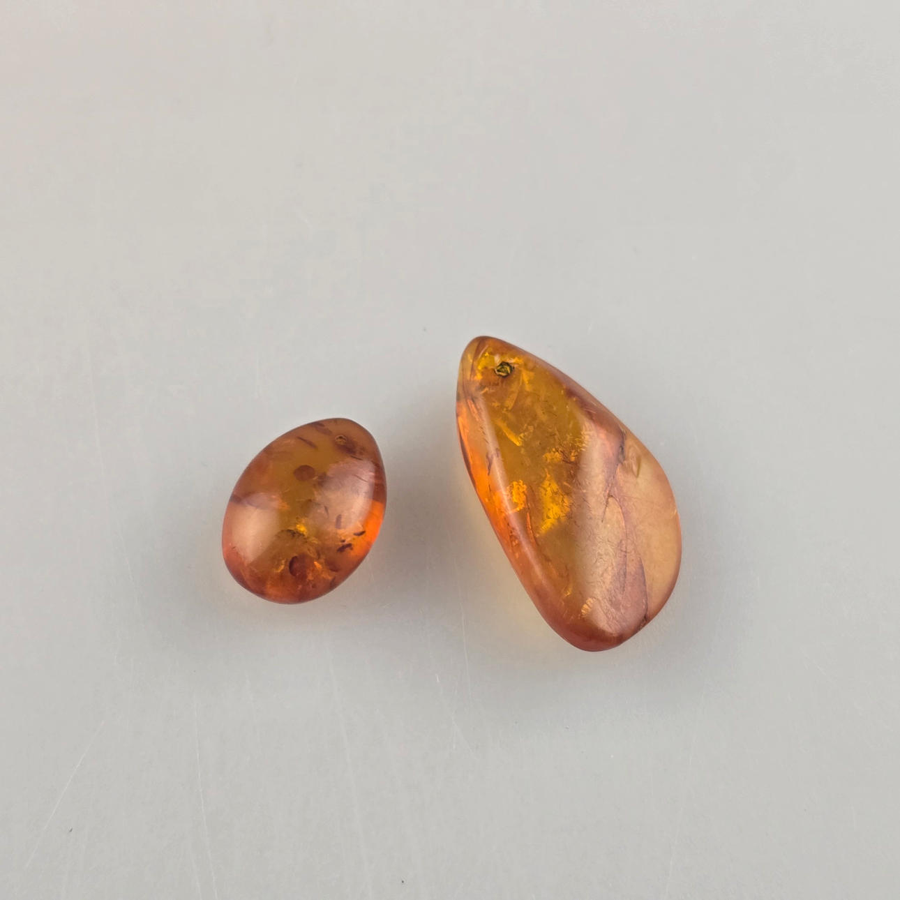 Two ambers - honey-colored.