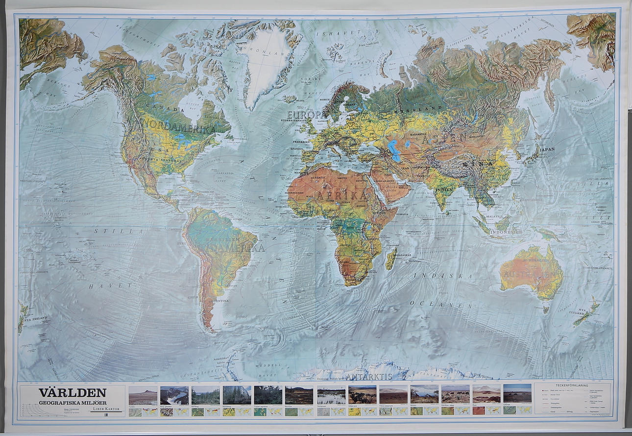 SKOLKARTA, Världskarta, Liber kartor, 1995.