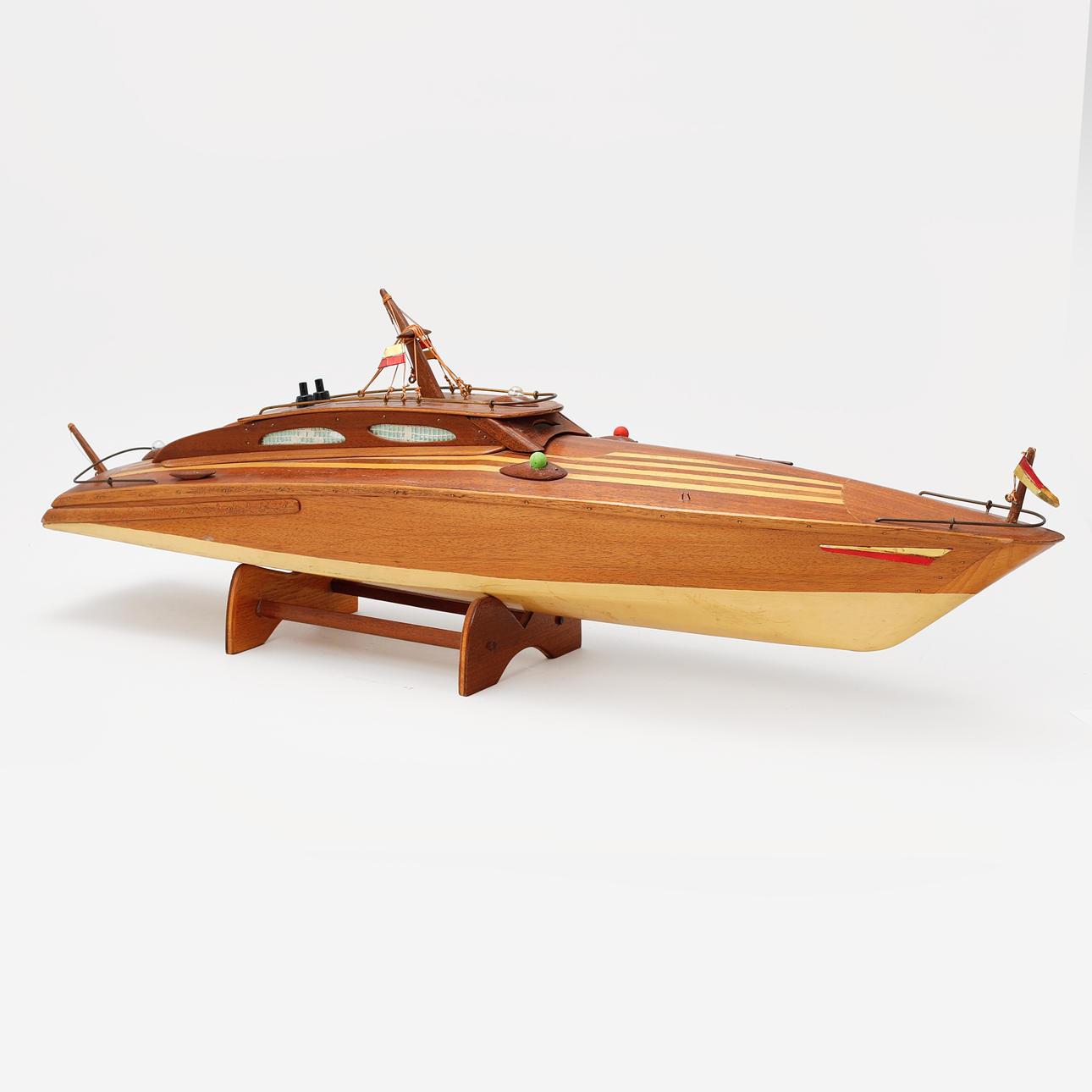 A wooden boat model, 20th century.