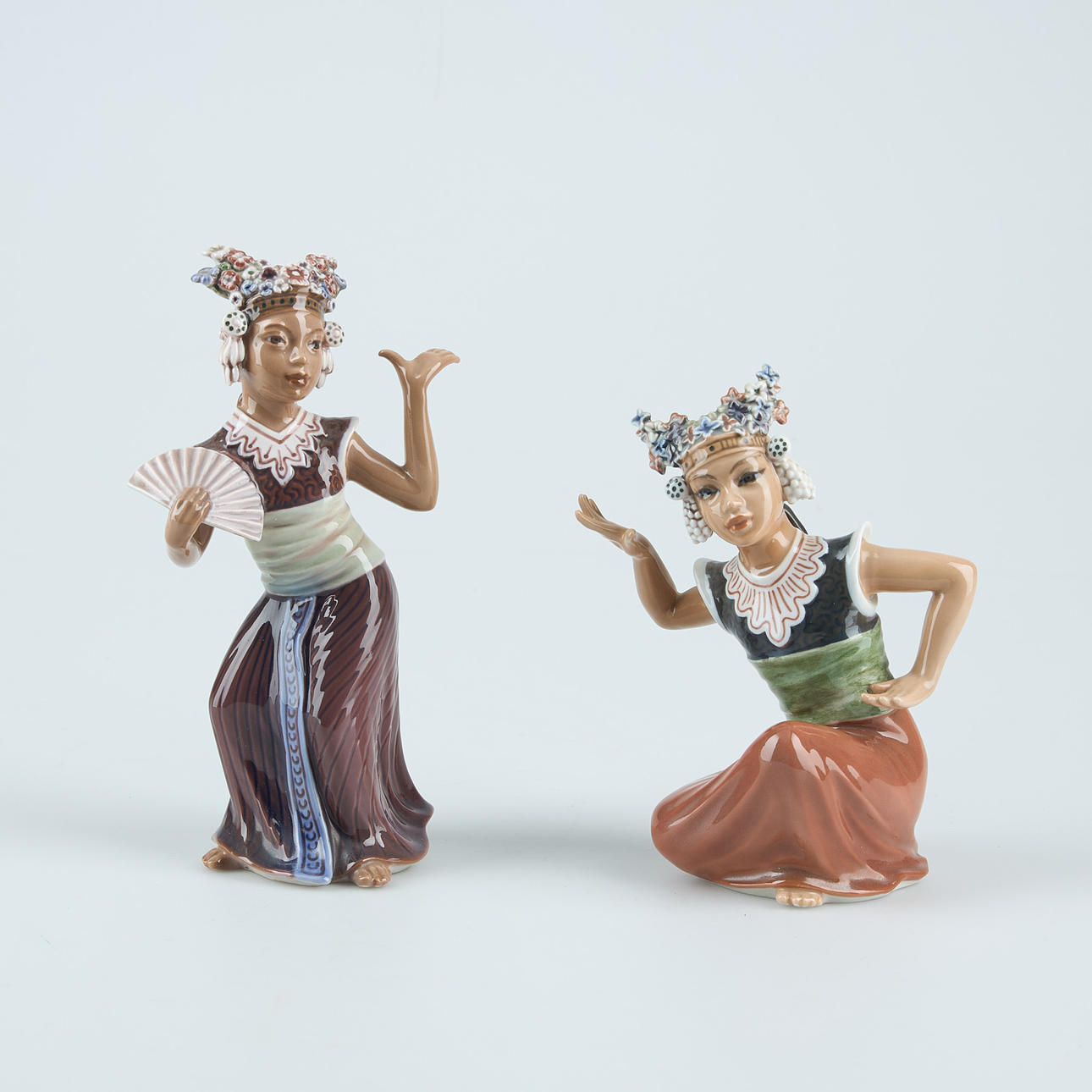 FIGURIINIT, 2 kpl, posliinia, Dahl Jensen.