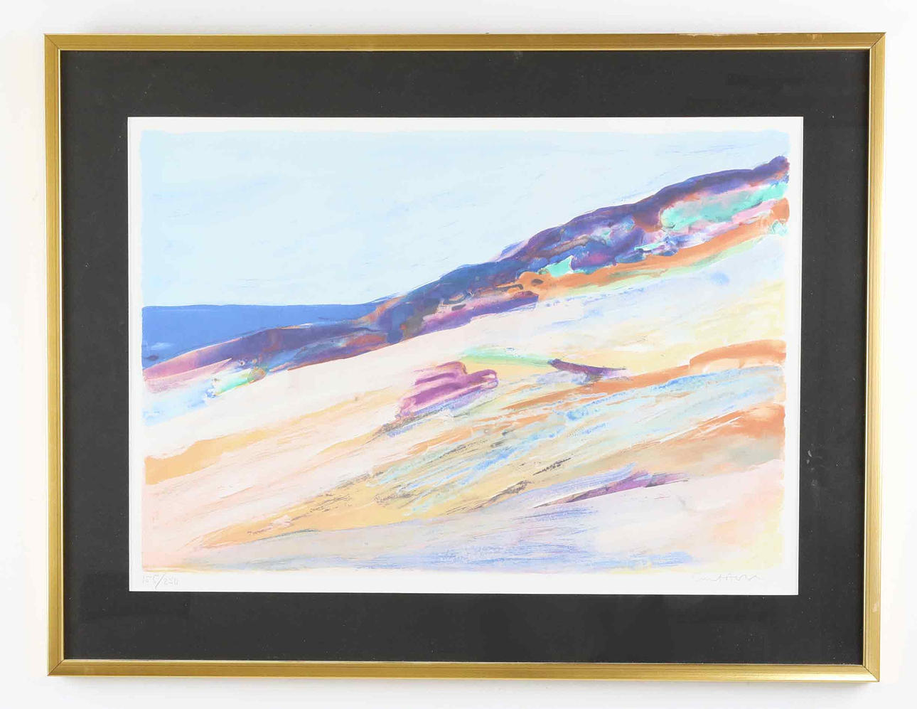 CURT AGGE. Lithograph, 155/250, rocks, signed.