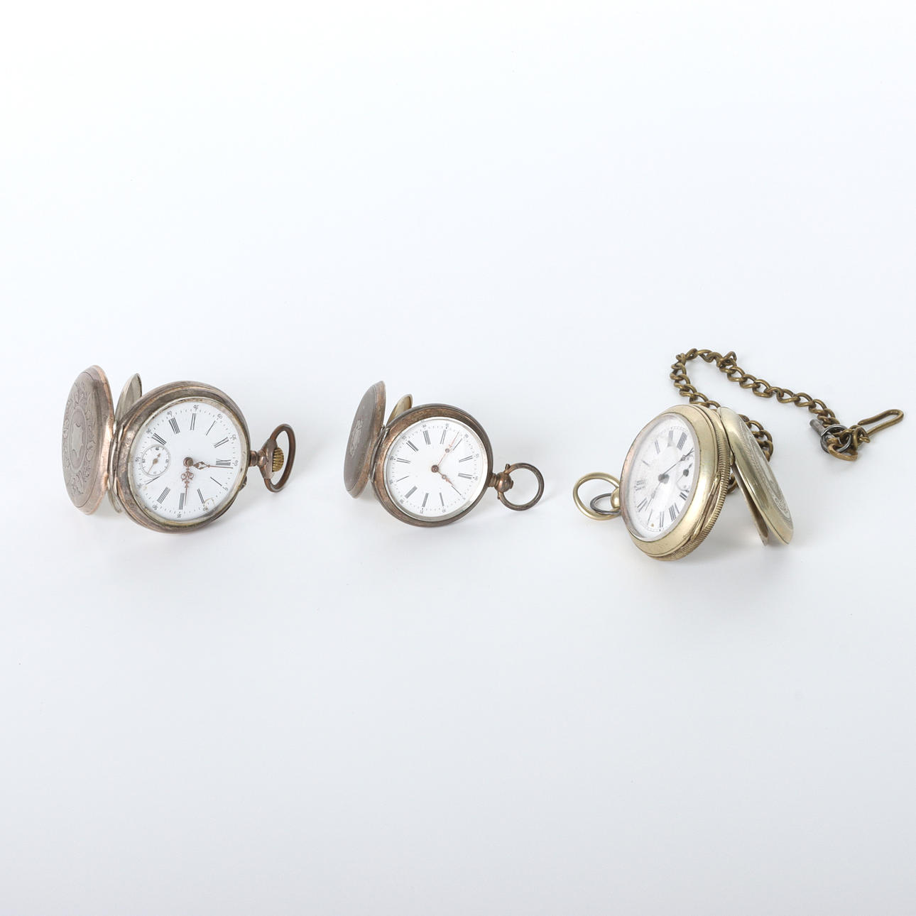 POCKET WATCH, 3 pcs, key puller, anchor channel.