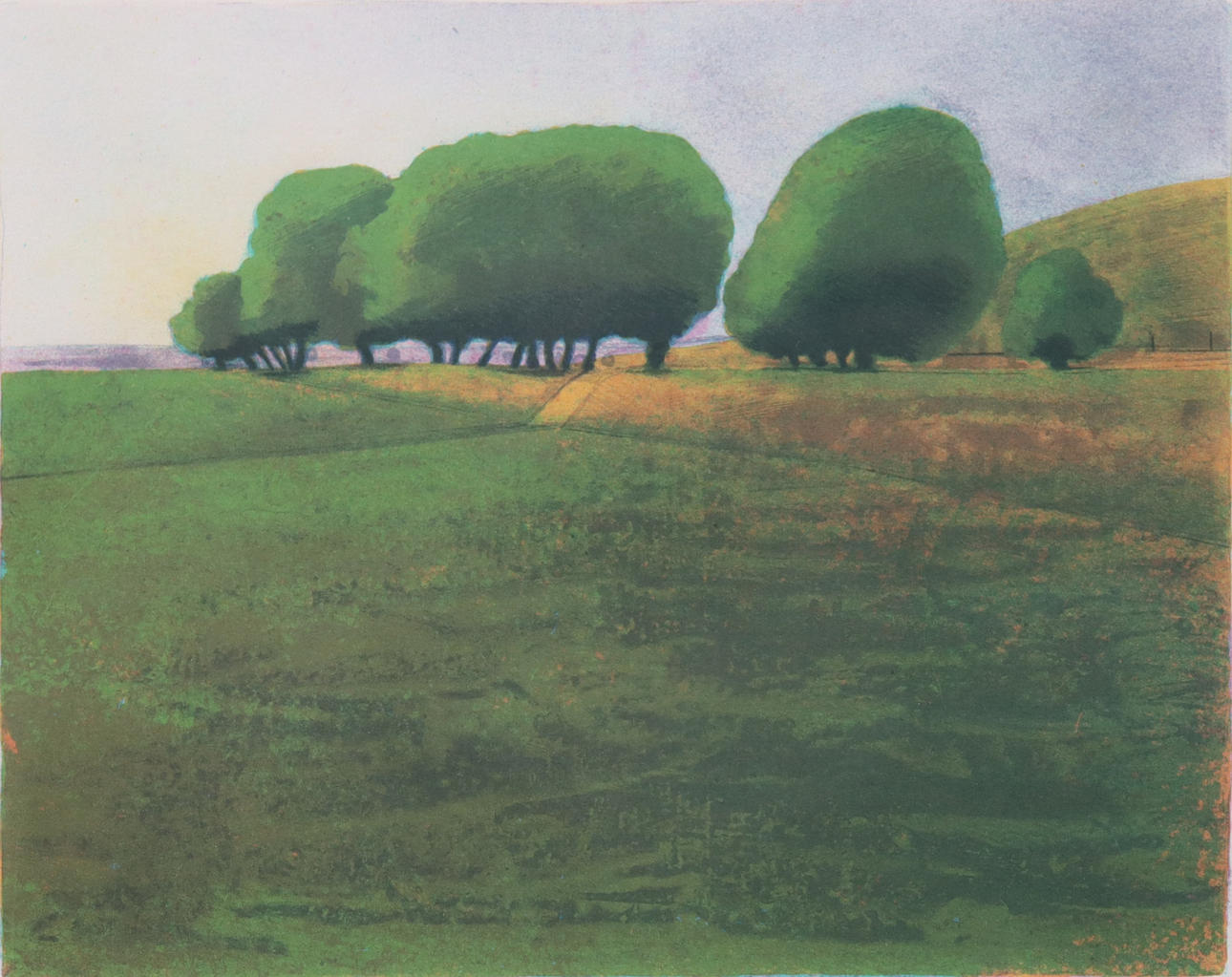 GUNNAR LARSSON, litografi, landskap.