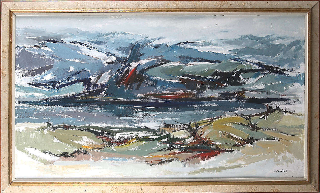 TORGNY FORSBERG. Abstrakt komposition, olja på pannå. Signerad.