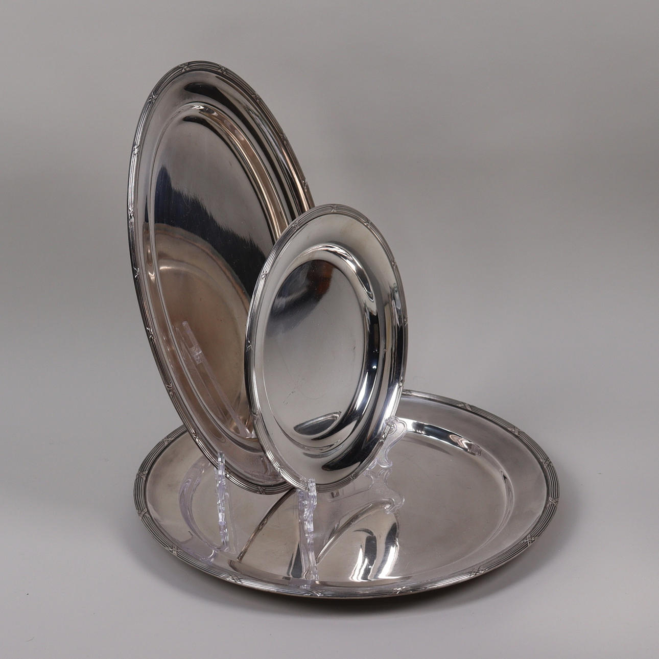 GAB, skiver i nysølv, 3stk.