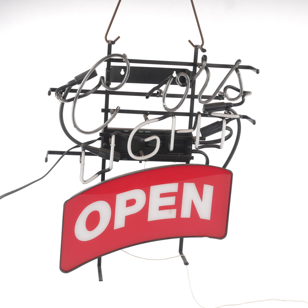 REKLAMSKYLT, "Open", med belysning, USA.