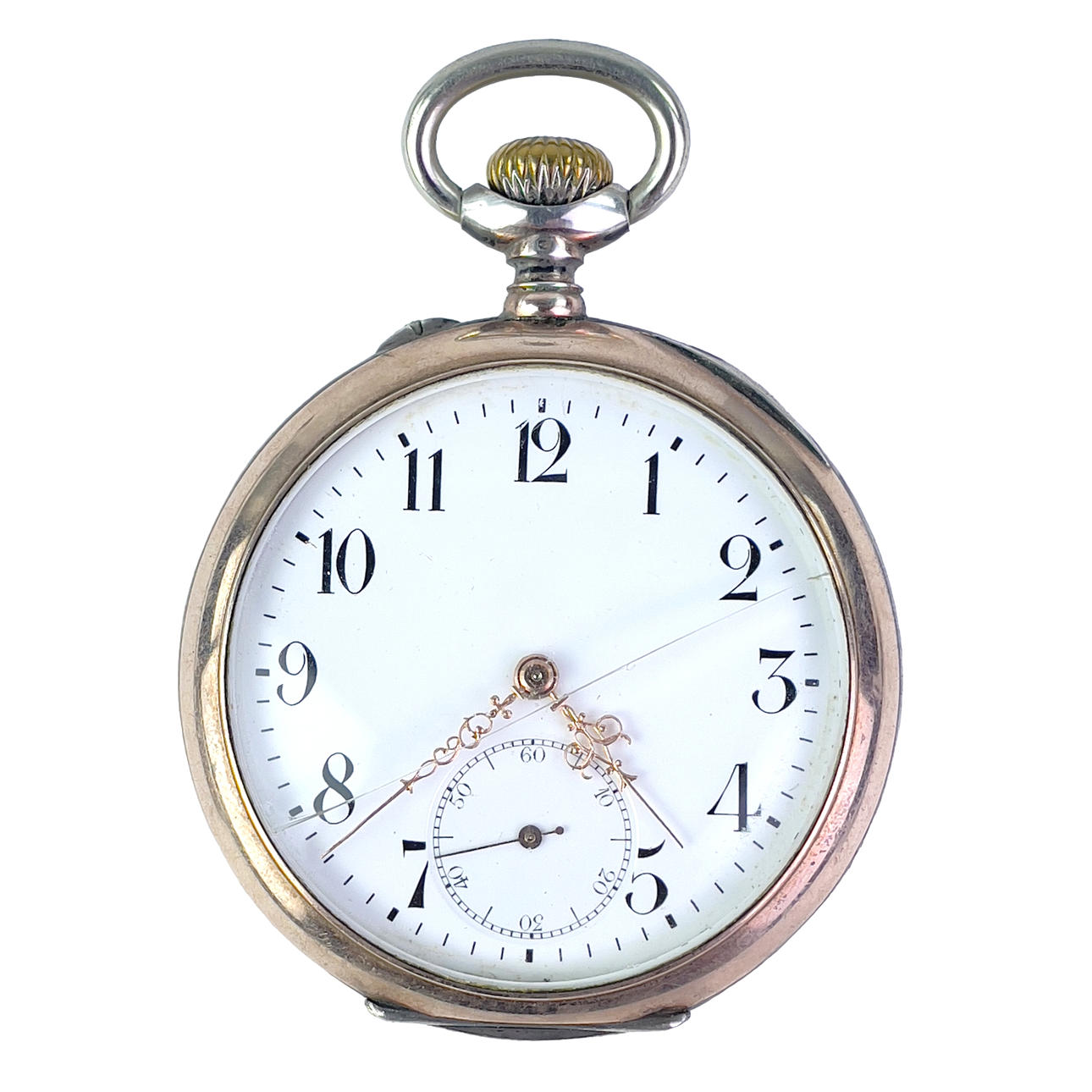 Taskukello, hopea, kotelo ketjulla.