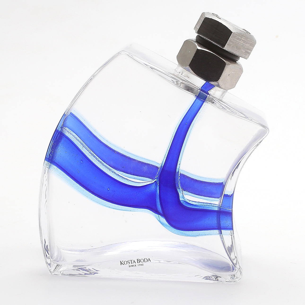 FLASKA, konstglas, Kjell Engman, Kosta Boda, 1900-talets andra hälft.