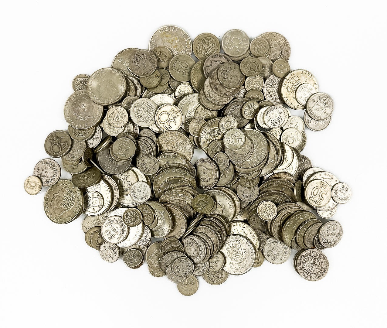 Mønt, parti, sølv 40/ 80%.