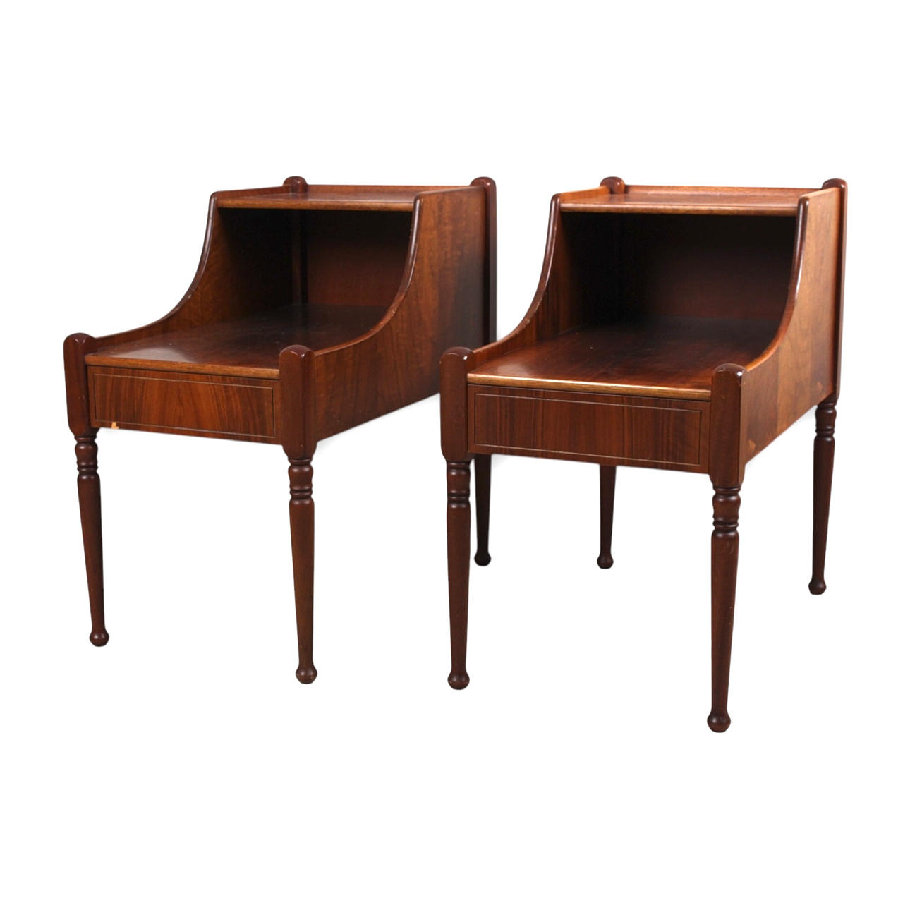 A late 20th century mahogany bedside table.