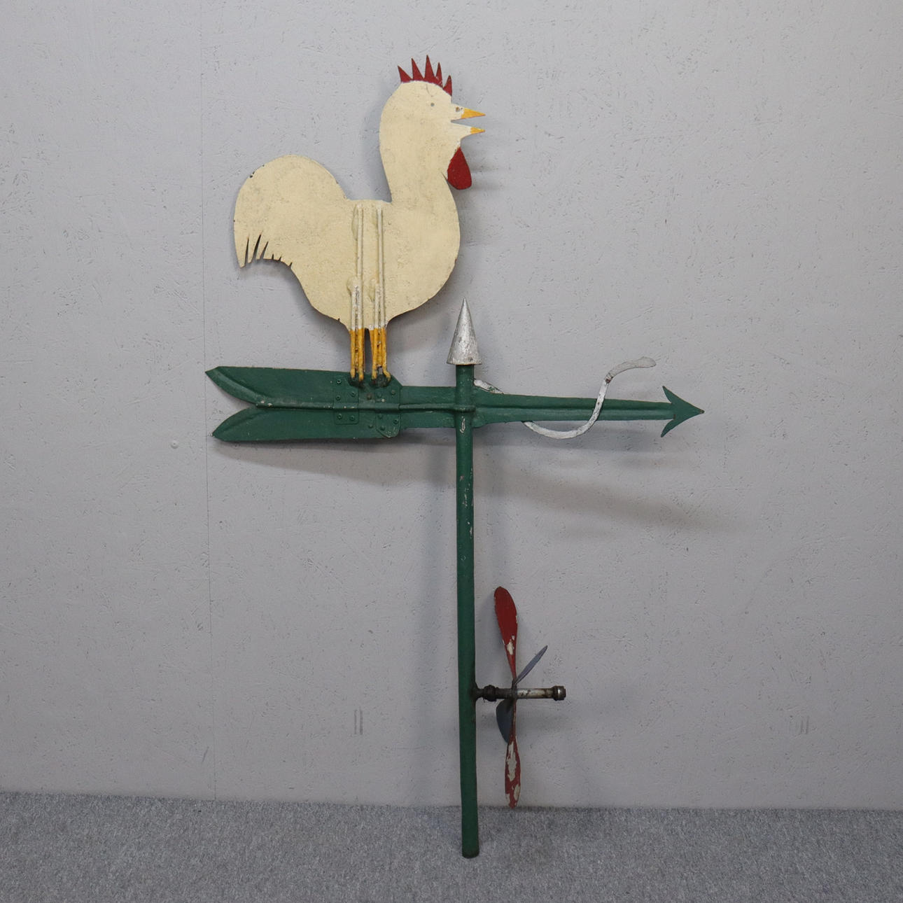 WIND VANE, cock with propeller in painted metal.
