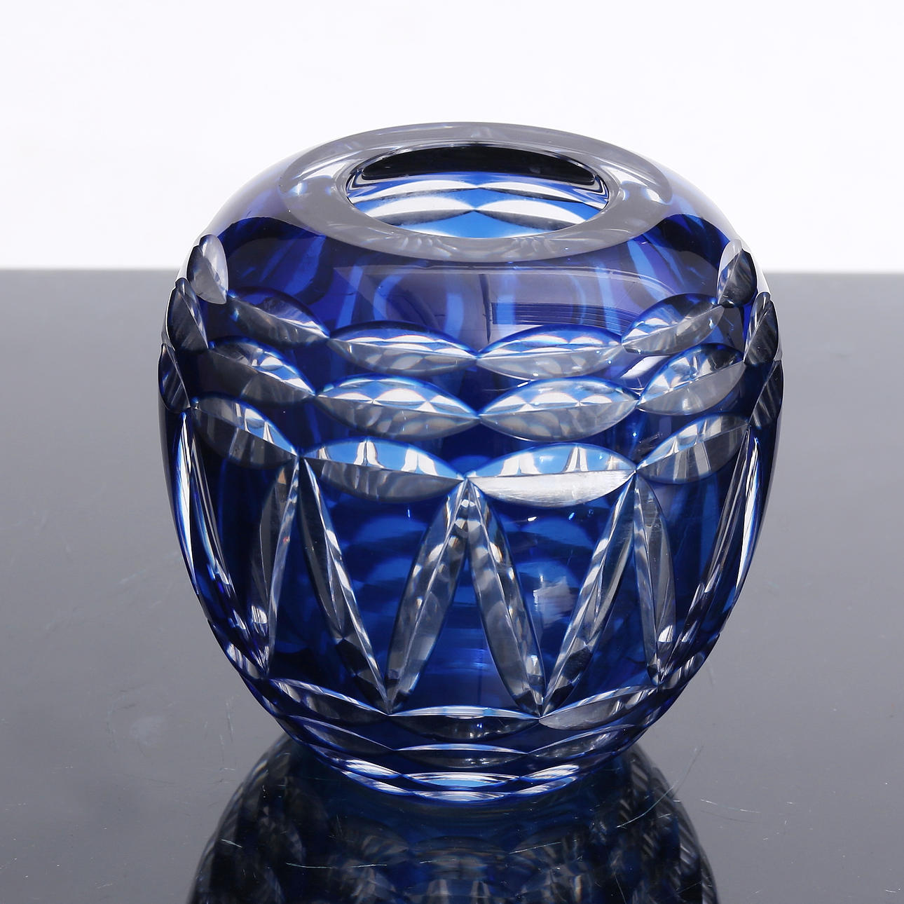 A glass vase, Strömberg, signed.