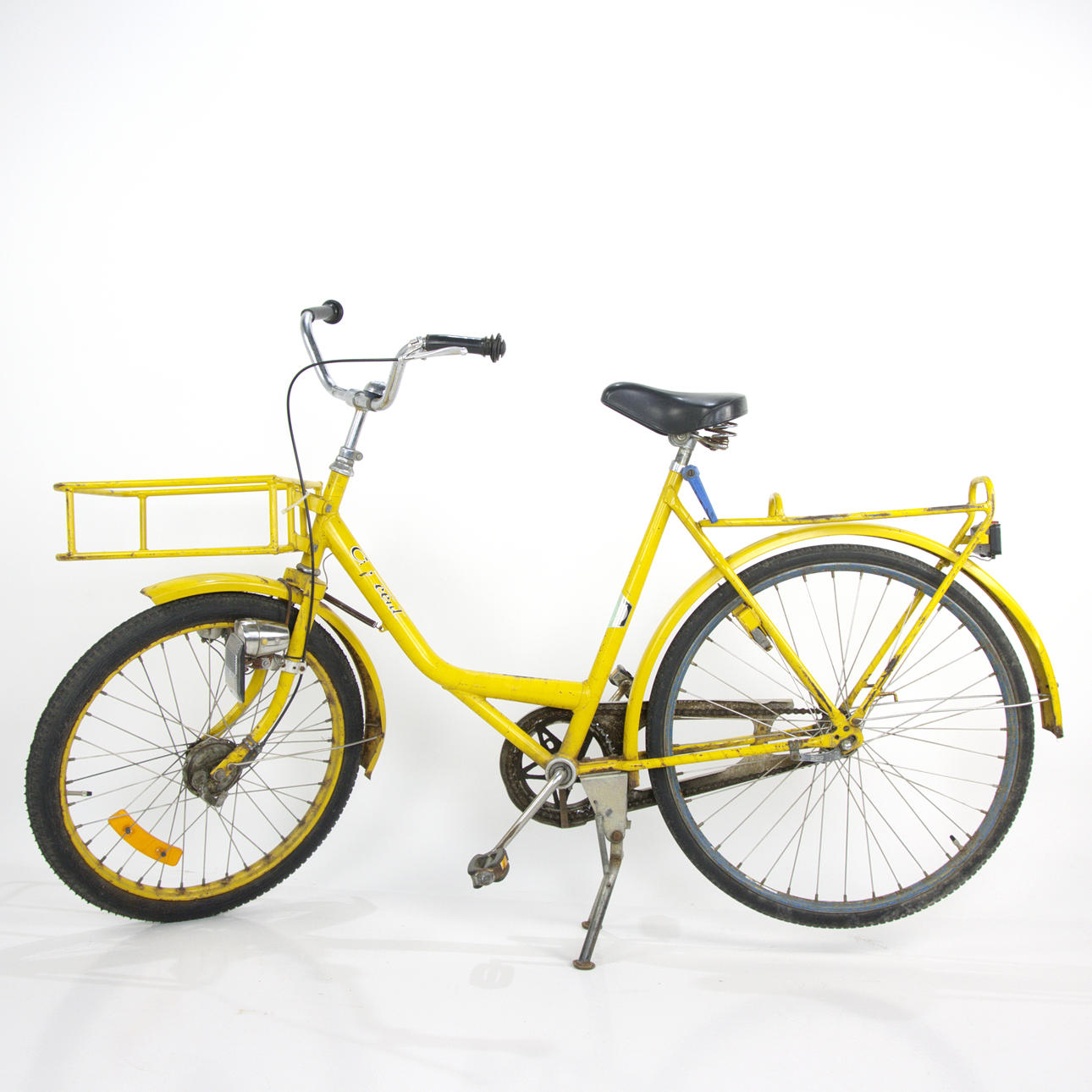A yellow postbike, Crecent, 20th century.