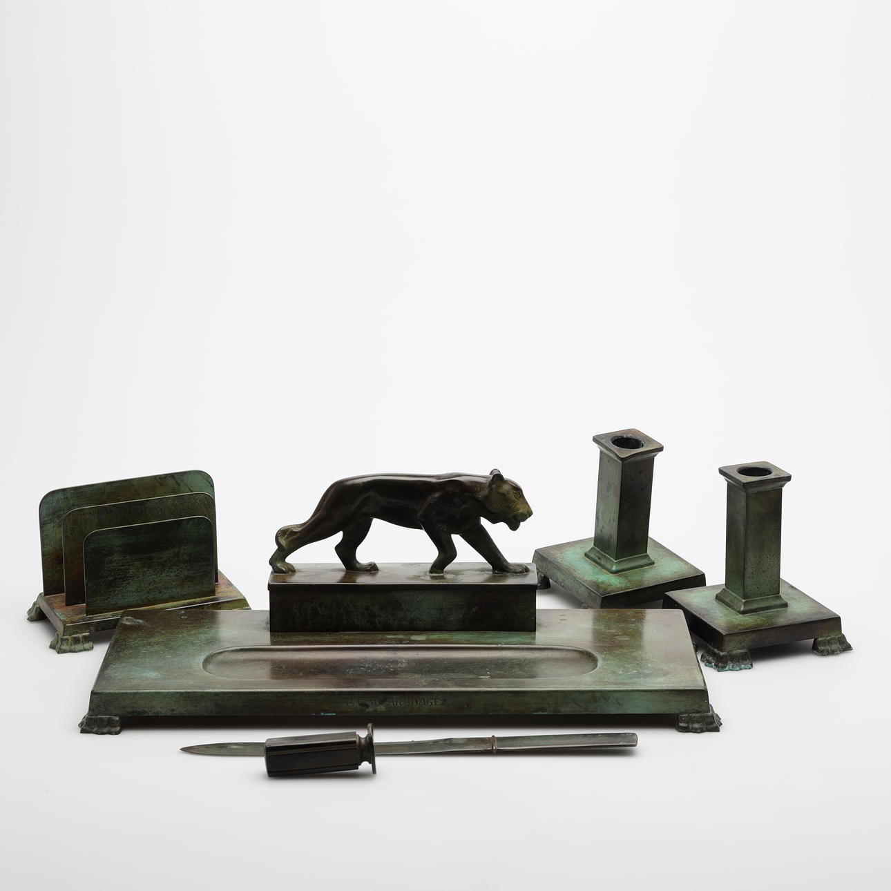 SCHREIBTISCHSET, 6-teilig, Metall.