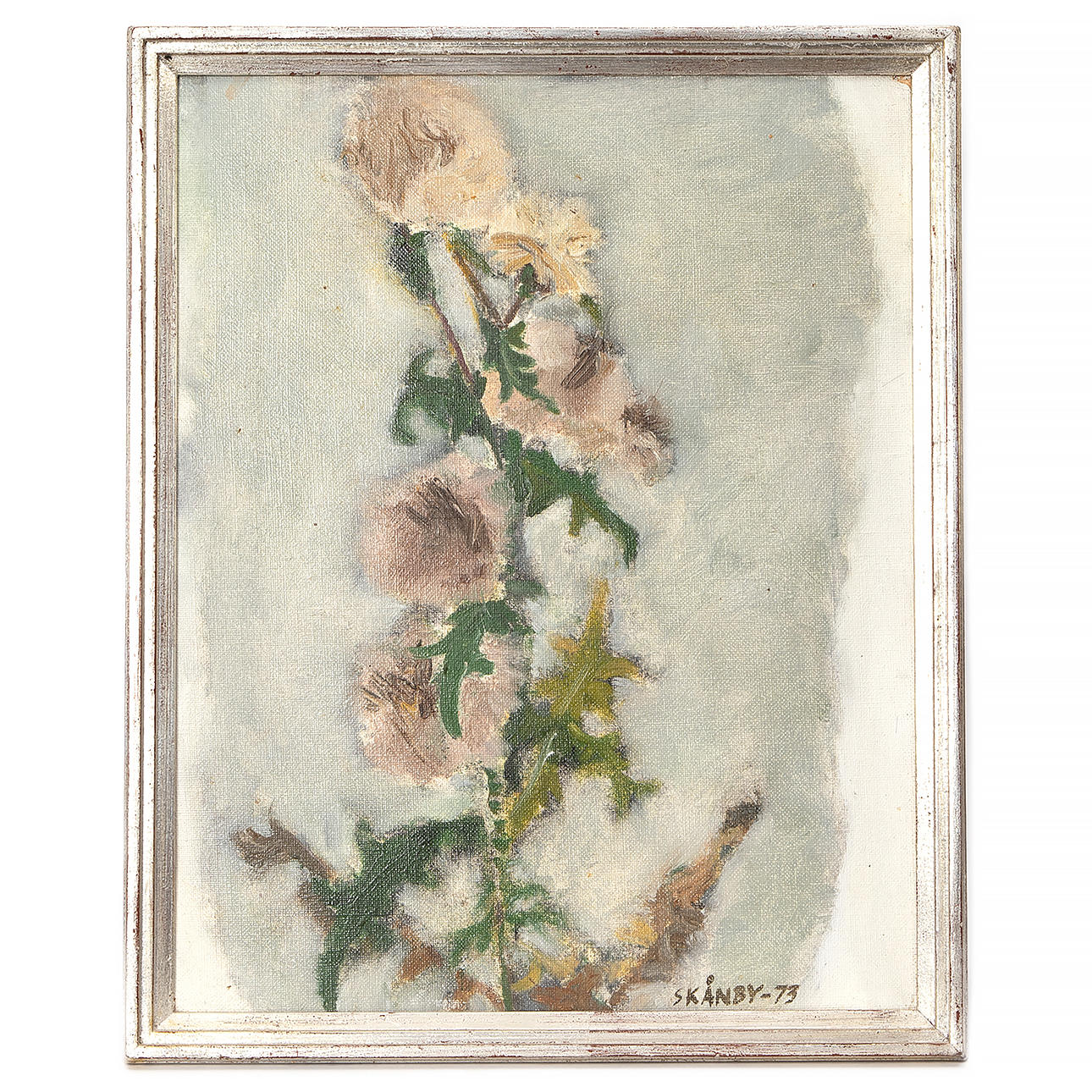 GUNNAR SKÅNBY. “Overflowered thistle”, oil on canvas, signed and dated -73.