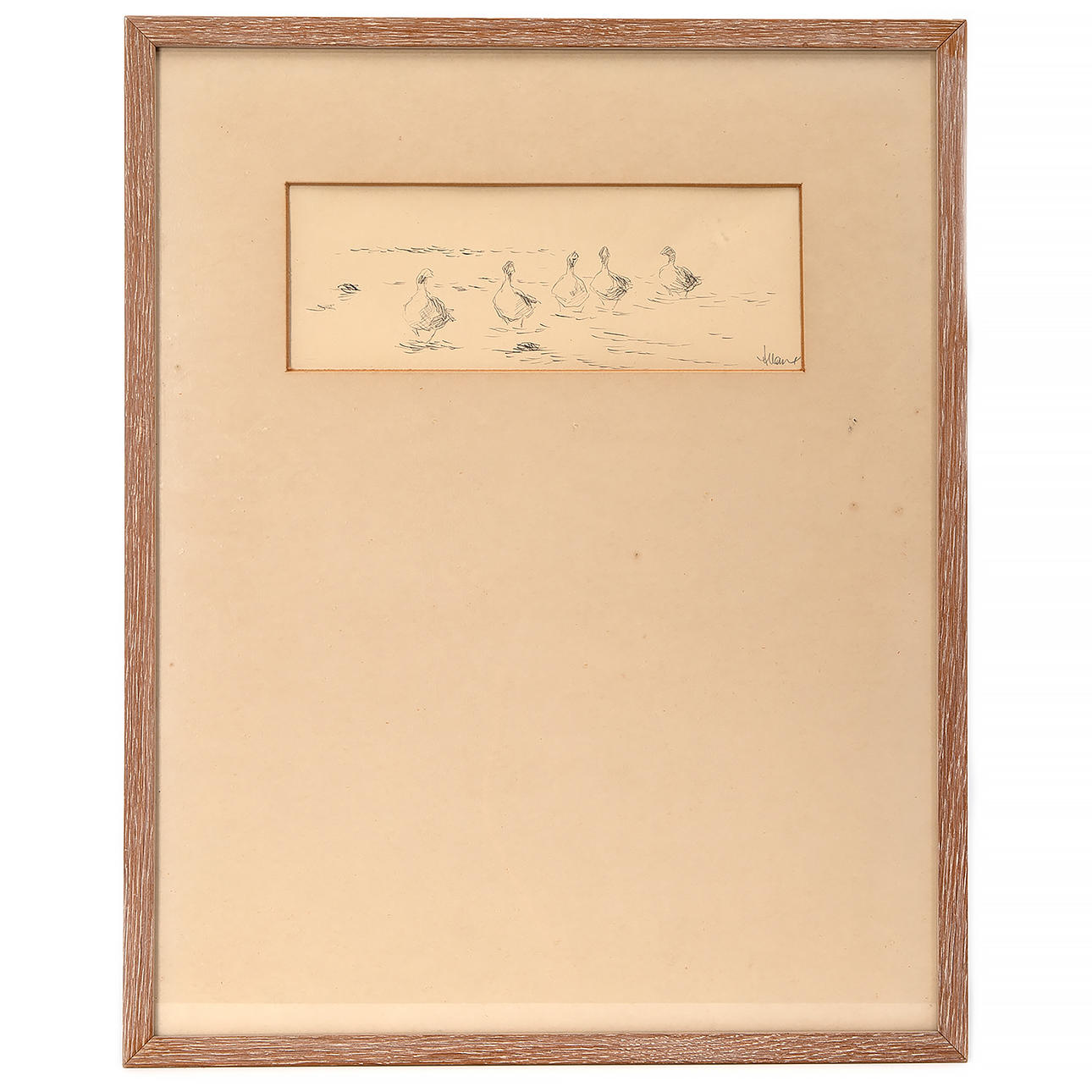 ALLAN ANDERSSON. “Goose march”, ink on paper, signed.