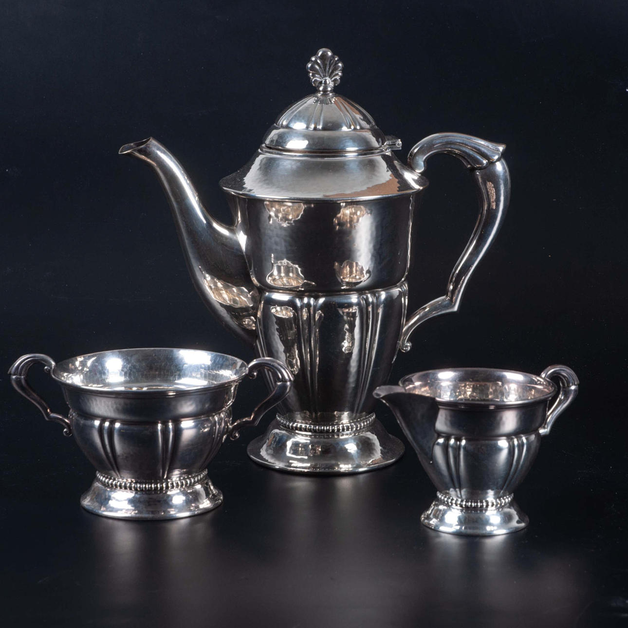 COFFEE SET, nickel silver.