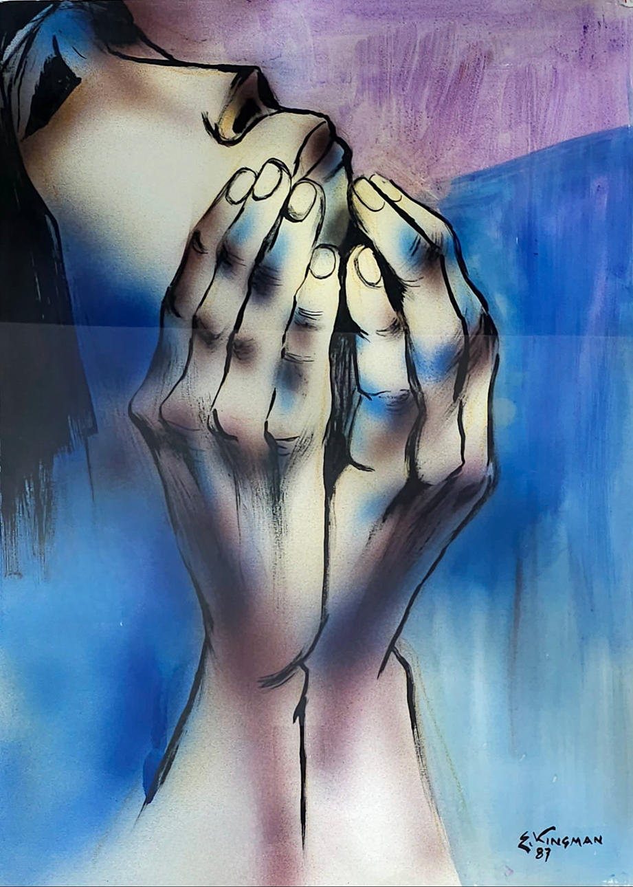 EDUARDO KINGMAN (1913-1997). Hands. Mixed technique.