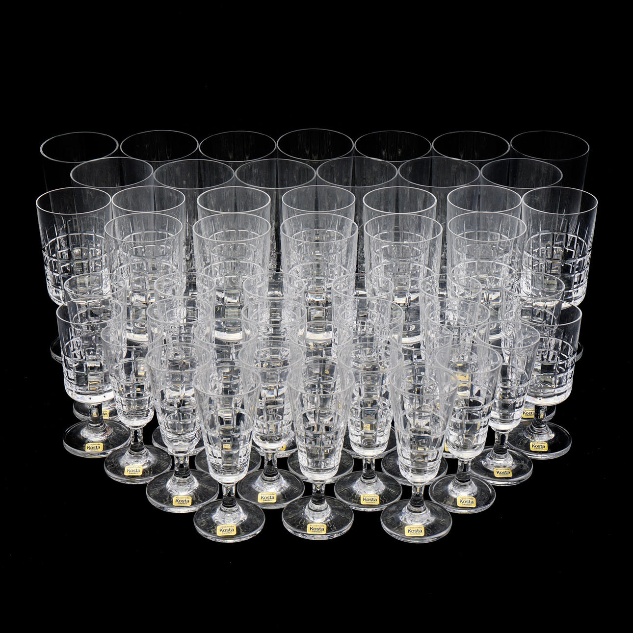 GLASS TABLEWARE, Kosta Boda, 49 pieces.