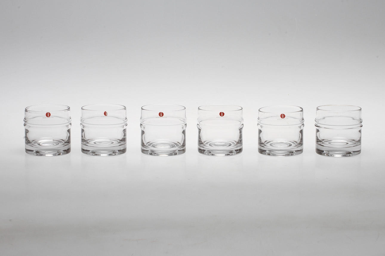 GLAS, 6 st, "Droppring", Timo Sarpaneva, Iittala, Finland.