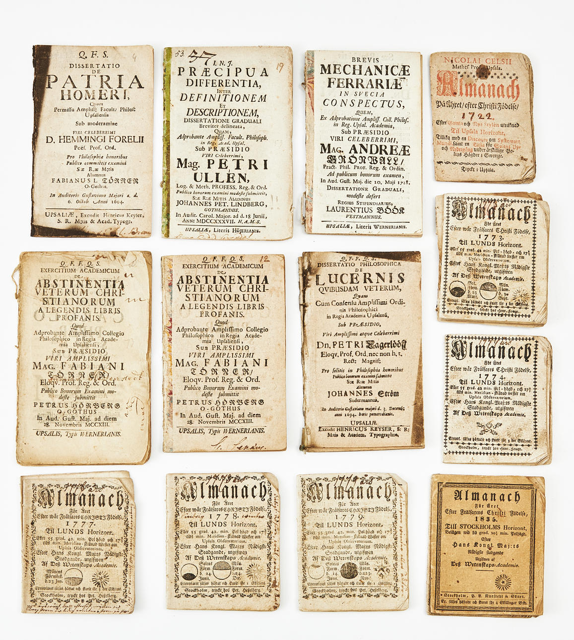 ALMANAKKER, AFHANDLINGER, 16-17-1800- NUMRE, 17 BIND.