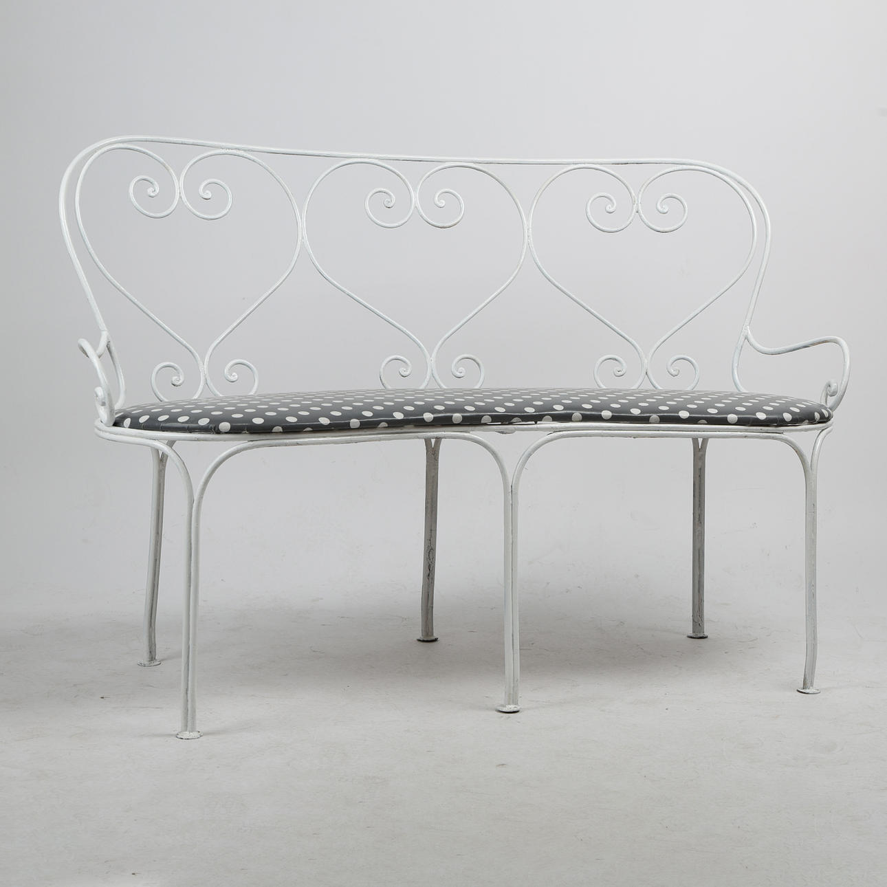 Gartensofa, lackiertes Metall, 20. Jahrhundert.