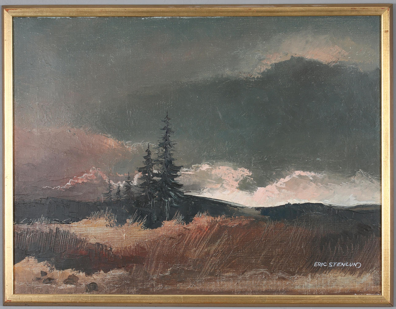 ERIC STENLUND. “Stormy evening”, oil on canvas, signed.