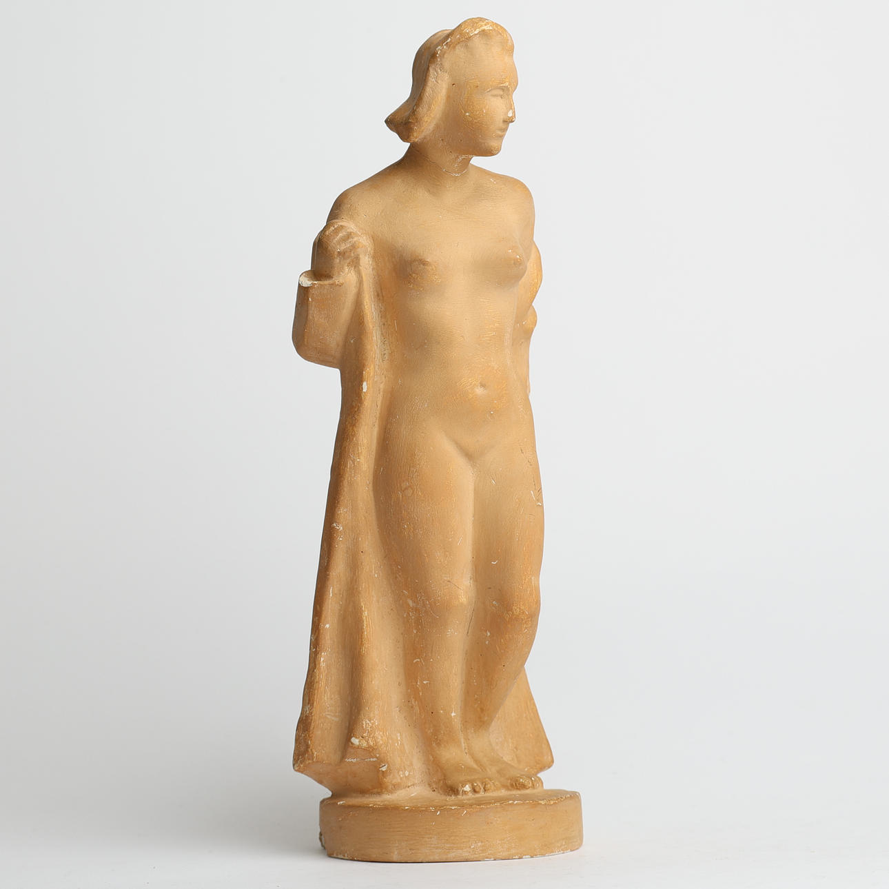 SCULPTURE, woman, plaster, signed MS -43.