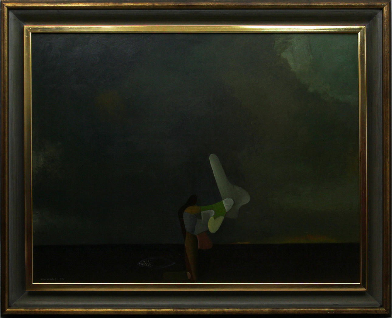 NILS WEDEL. "Ensamhet". Olja på pannå. Signerad och daterad -35.