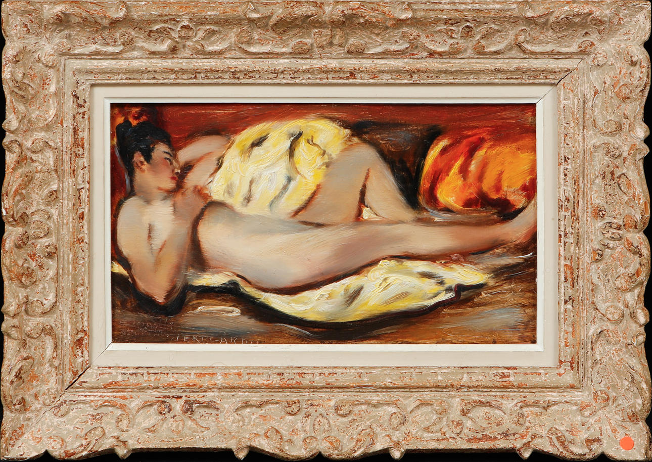 HANS EKEGÅRDH. Model study, oil on panel, signed.