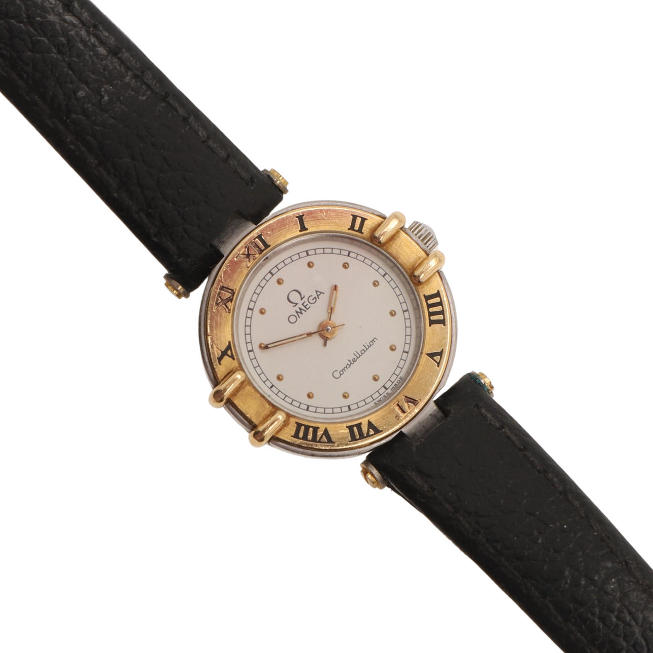 A LADIES OMEGA CONSTELLATION WRISTWATCH.