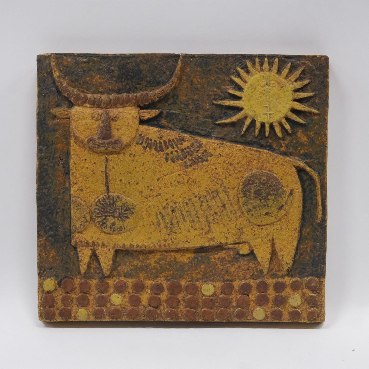 STIG LINDBERG. WALL RELIEF, BULL, GUSTAVSBERG.