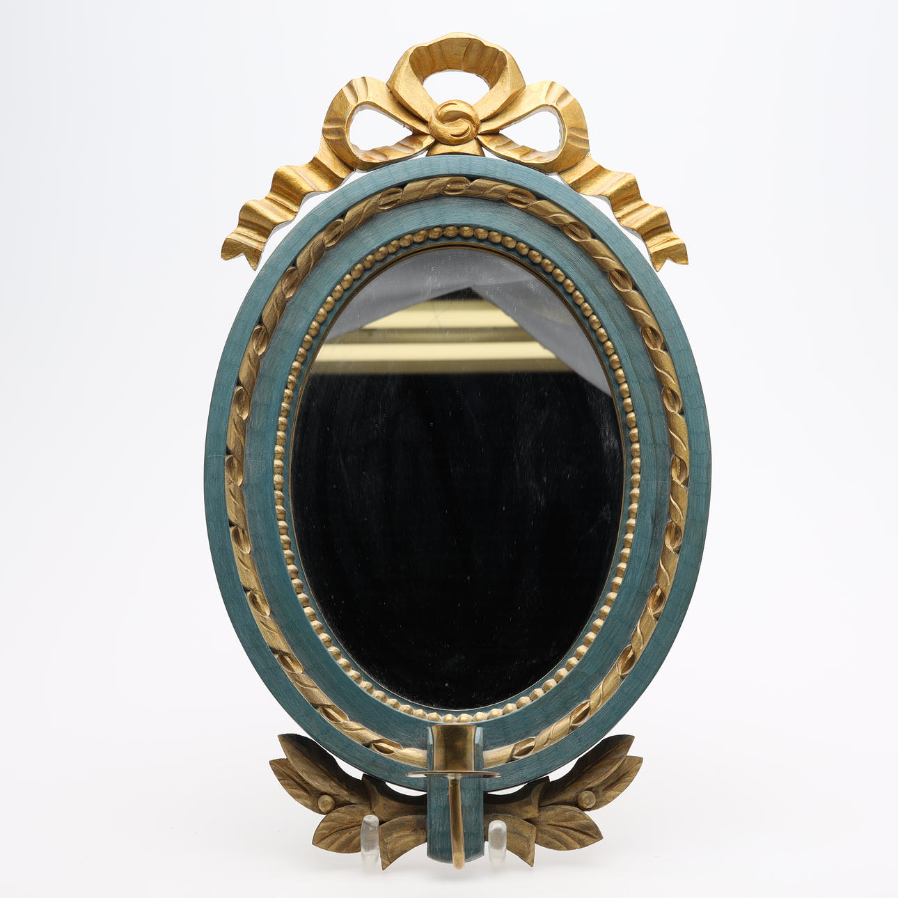 SPIEGELLEUCHTE, lackierter Holzrahmen.