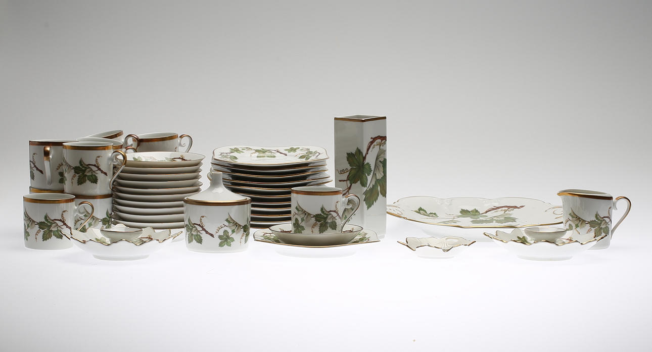 KAFFESERVIS, 43 delar, porslin, Hackefors.