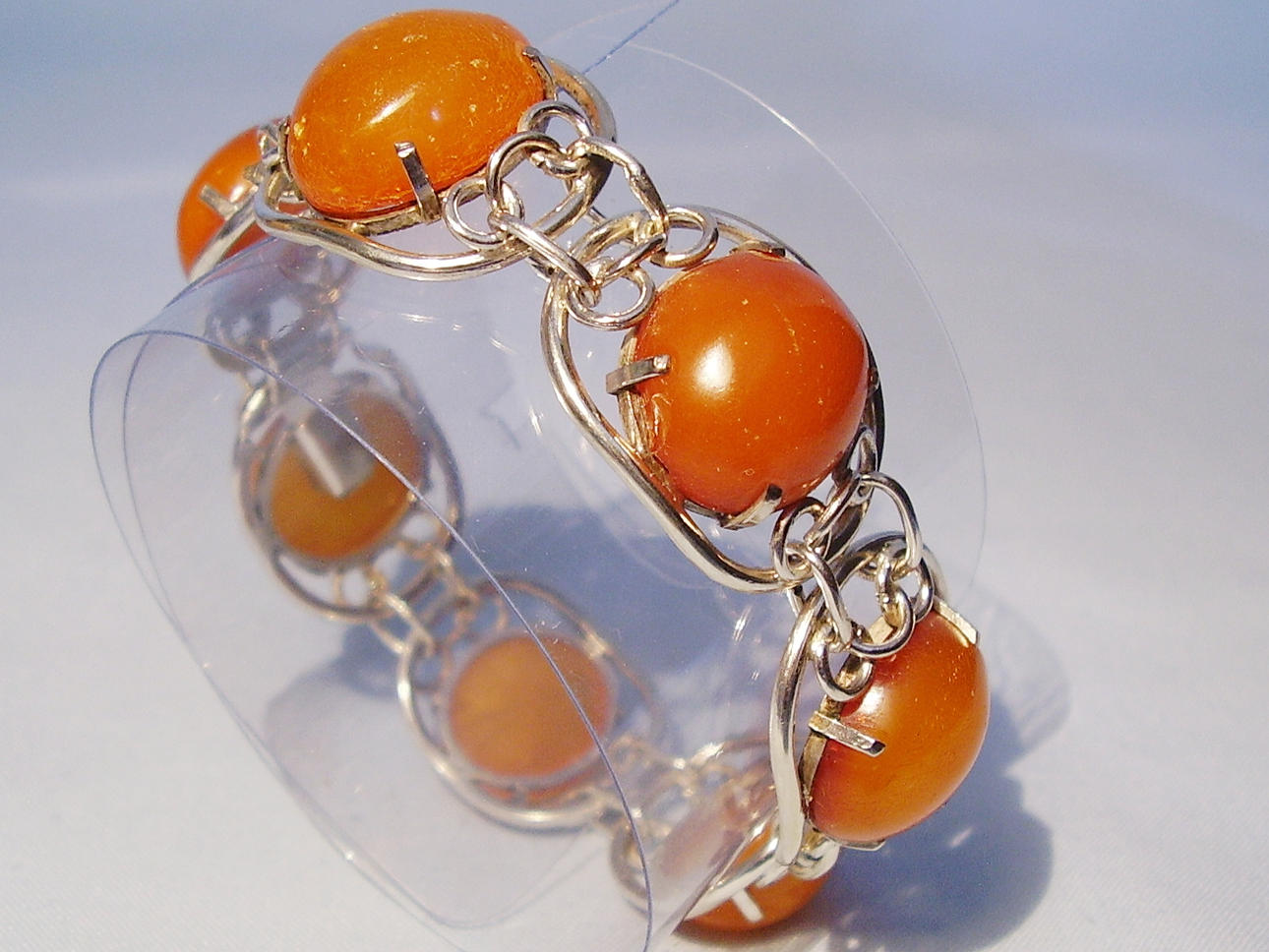 BÄRNSTENSARMBAND, silver 30-tal.