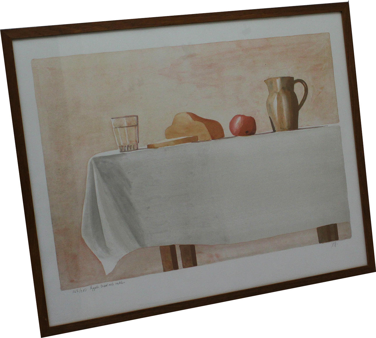 PER ANDERSSON. "Äpple, bröd och vatten". Färglitografi. Signerad PA. 162/200.