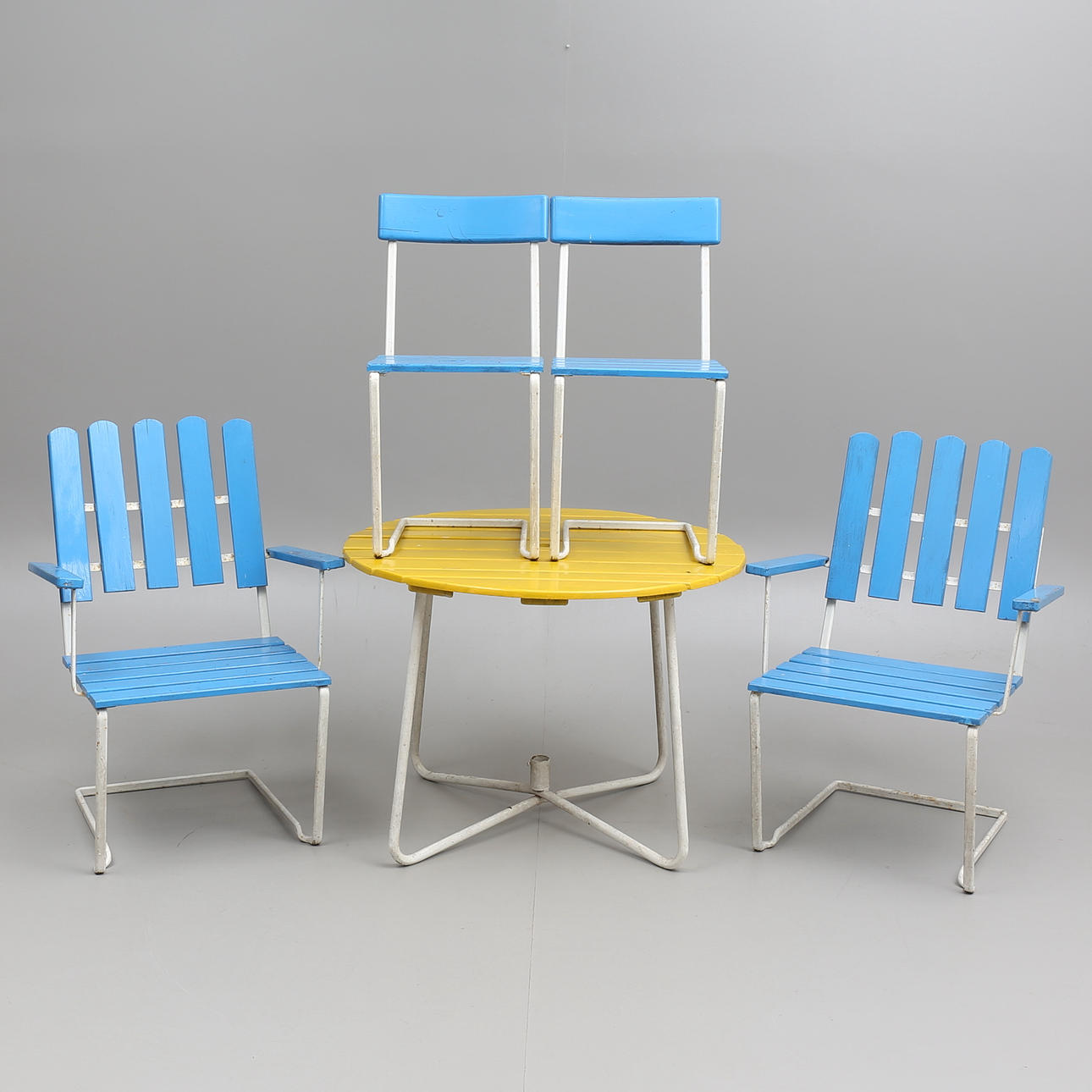 TRÄDGÅRDSMÖBEL, 5 delar, Grythyttan, omkring 1900-talets mitt.