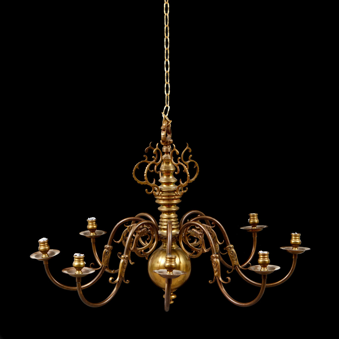 A baroque ceiling chandelier, 20th century.
