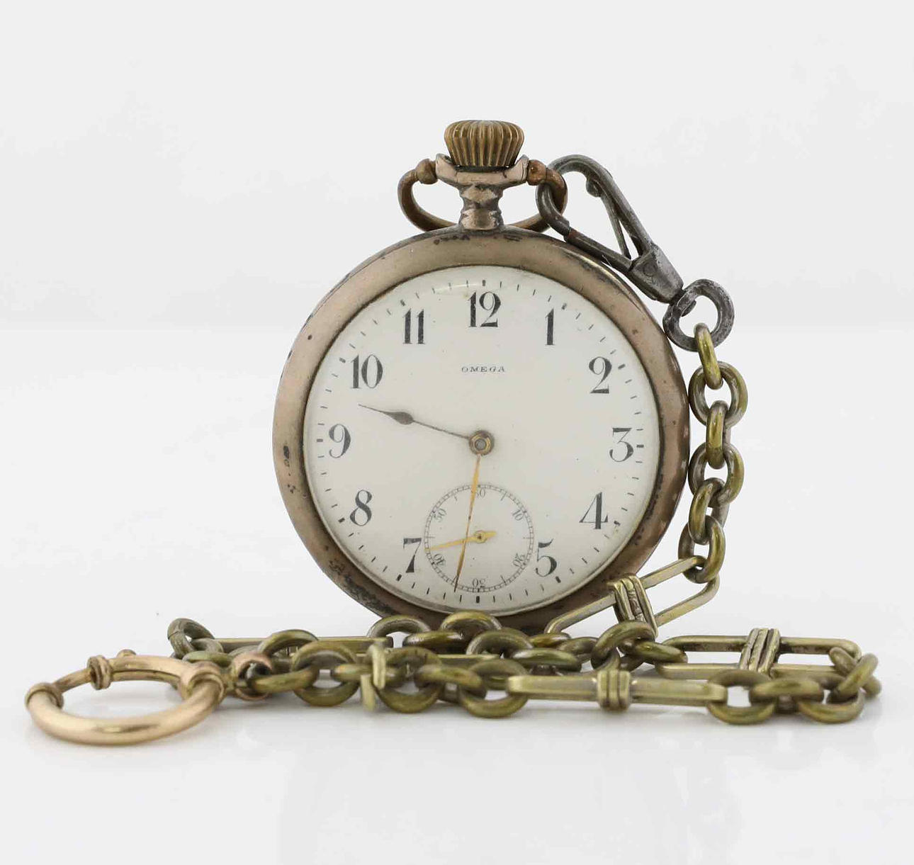 POCKET WATCH, Omega, silver.