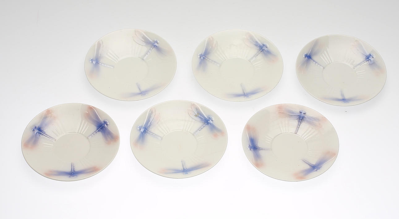 FAT, 6 st, keramik, Trollsländan, Alf Wallander, Rörstrand.