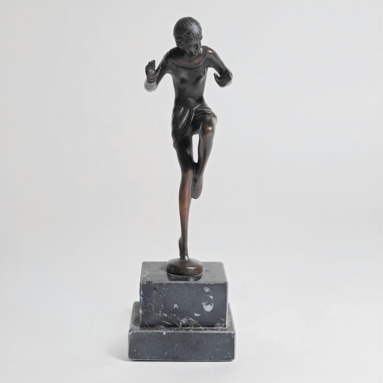 BRONZE DANCER WITH MARBLE BASE. SIGNED BY LORENZ.