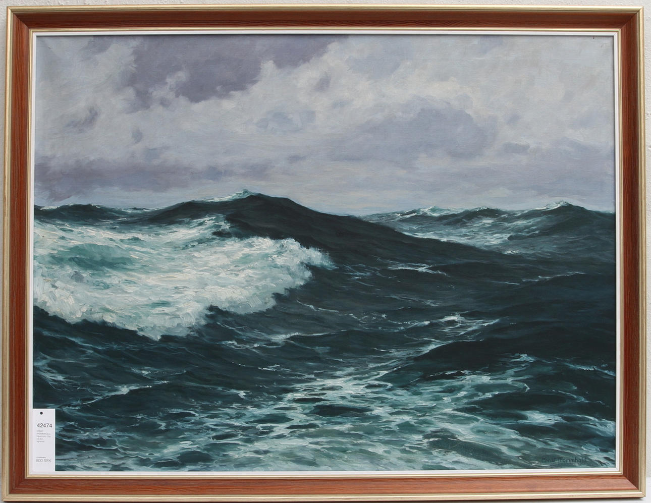 ERNST FROMMHOLD. Havsmotiv. Olja på duk, signerad.