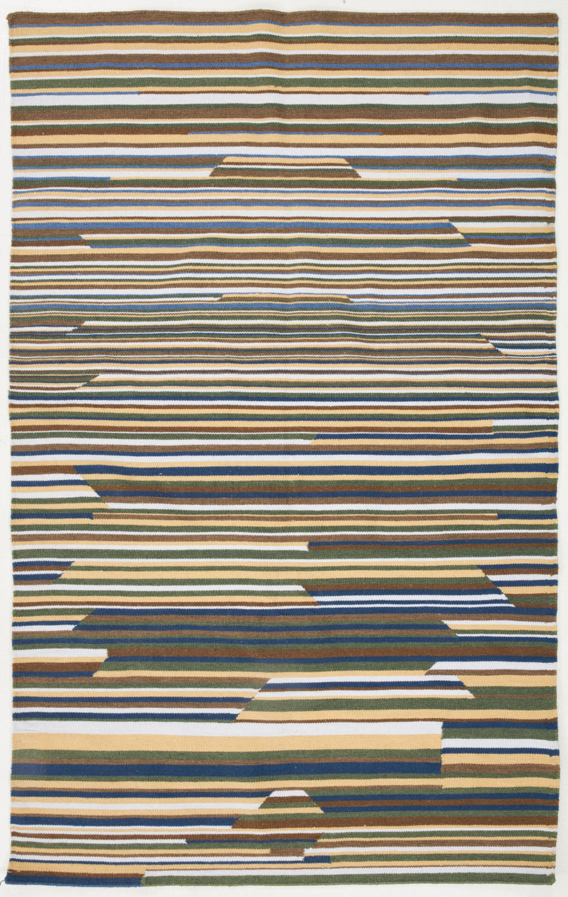 ORIENTTEPPICH. Kelim, gestreift, blau/beige/grün/weiß/braun.