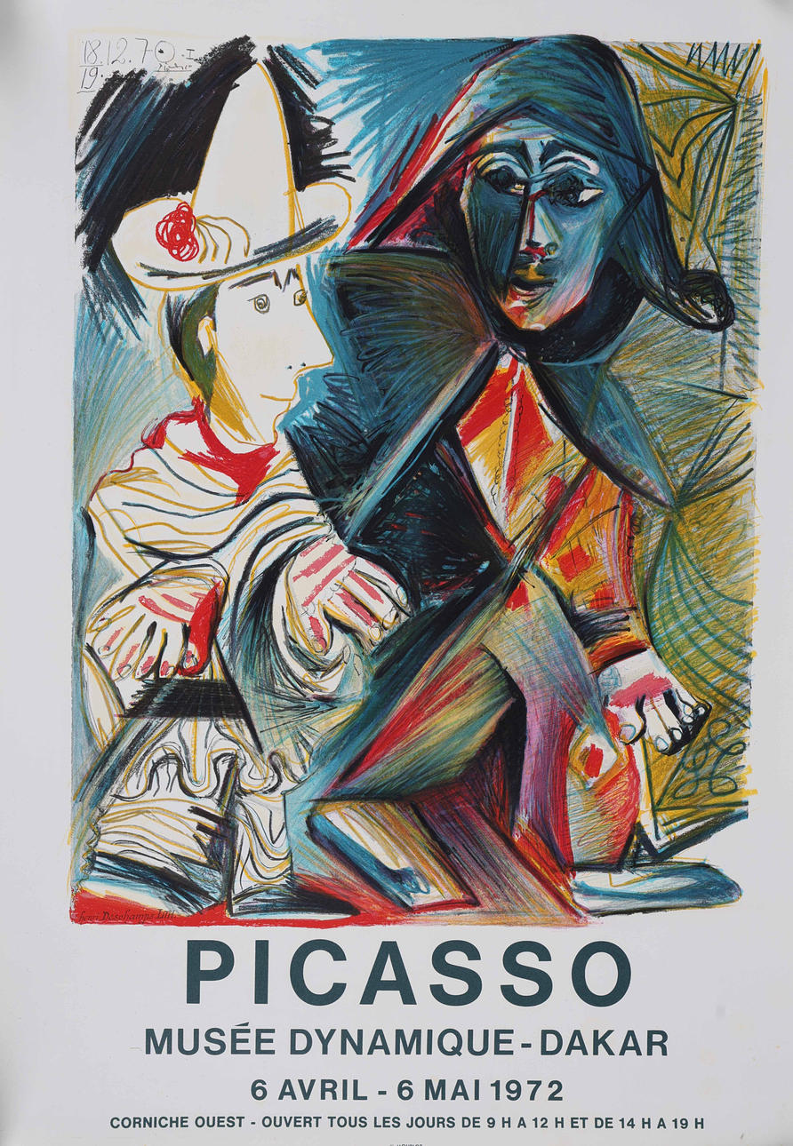 AFTER PABLO PICASSO. Exhibition Poster. Offset printing. Picasso. Musee Dynamique-Dakar. in 1972.