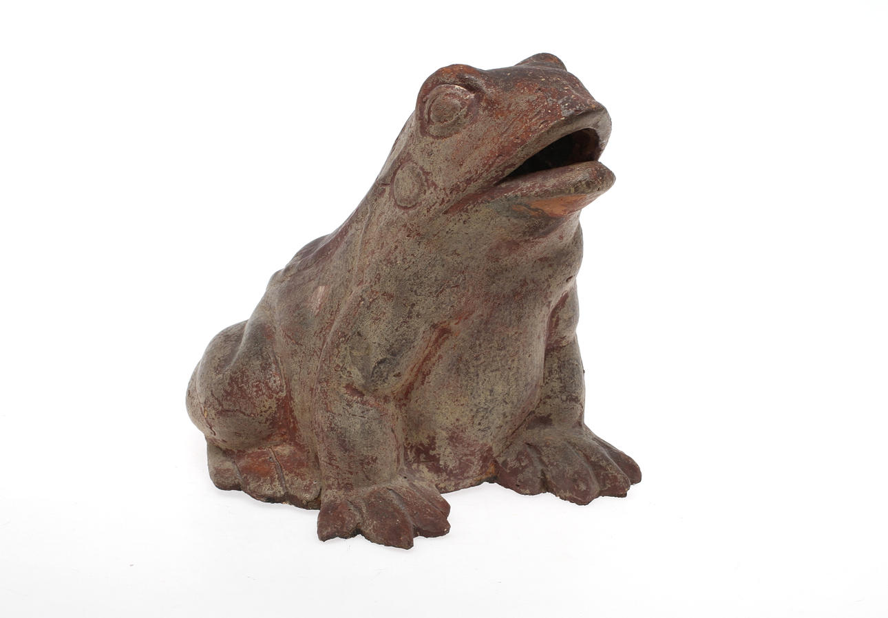 TRÄDGÅRDSSKULPTUR i form av groda, keramik, 1900/2000-tal.